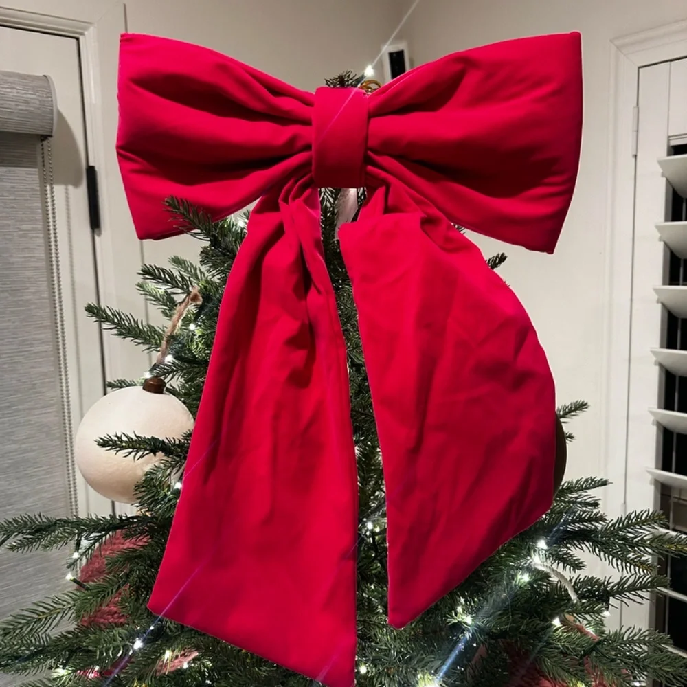 Large hot pink bow Christmas tree topper pinkmas